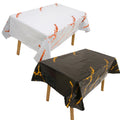 54*72 Inch Marbled Aluminum Tablecloth PET Disposable Party Decoration Supplies Black Rose Gold