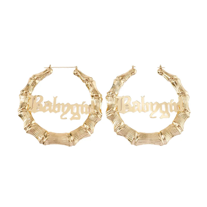 Wholesale Simple Korean Fashion Earrings Exaggerated Big Gold Hoop Geometric Alloy for Party Plating