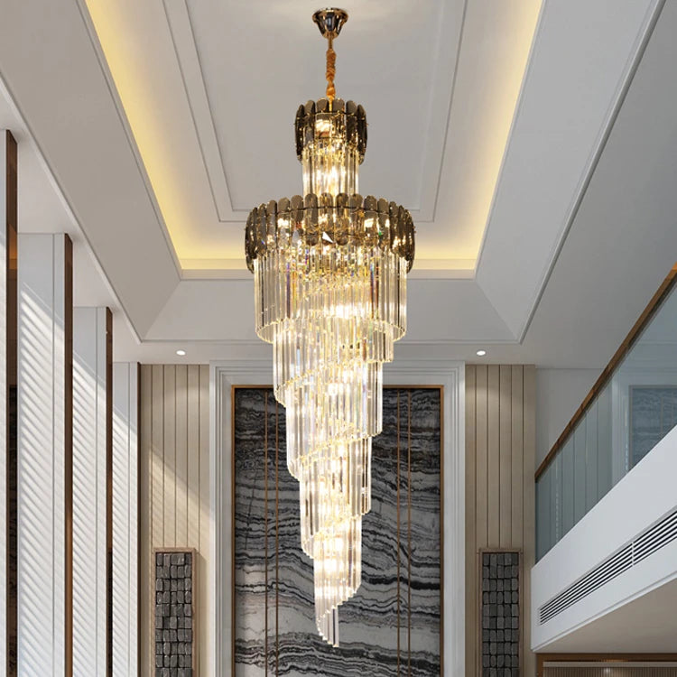 Somke Gary Special Designer Modern Simple Style for Hotel Lobby Large Villa Living Room Long Crystal Chandelier Lighting