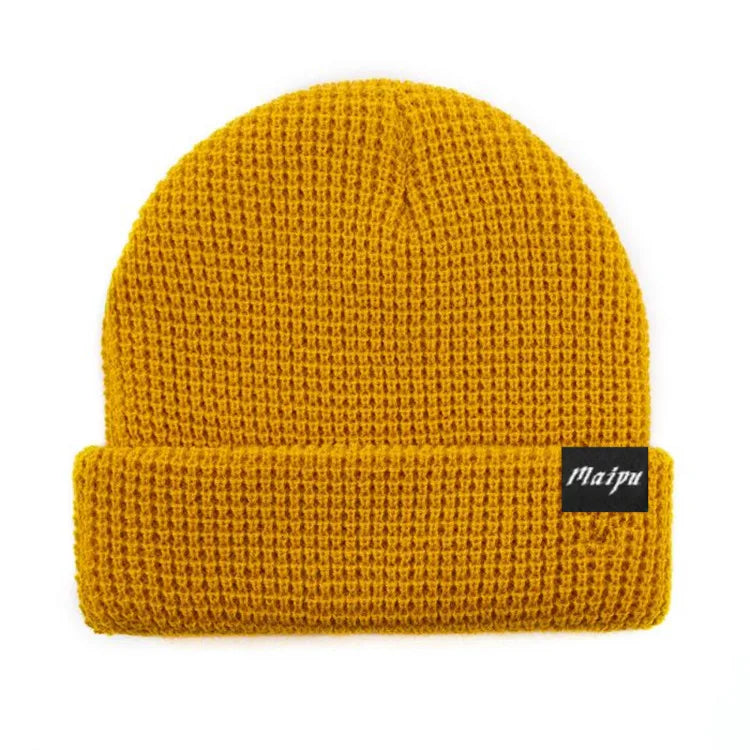 Custom Stretch Acrylic Waffle Knit Beanie Ribbed Knitted Beanie