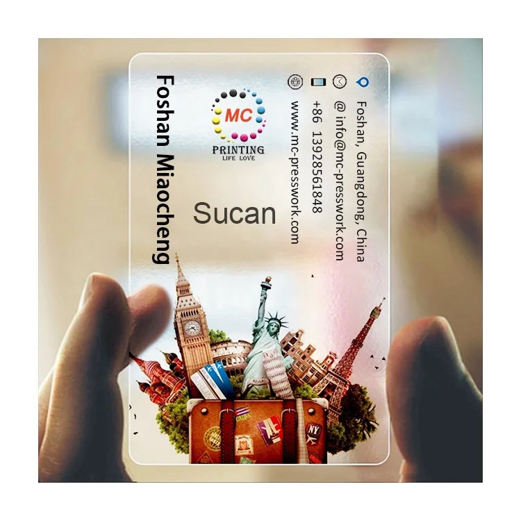 Custom Business Cards Printed Gold Foil Transparent Plastic clear PVC Business Card