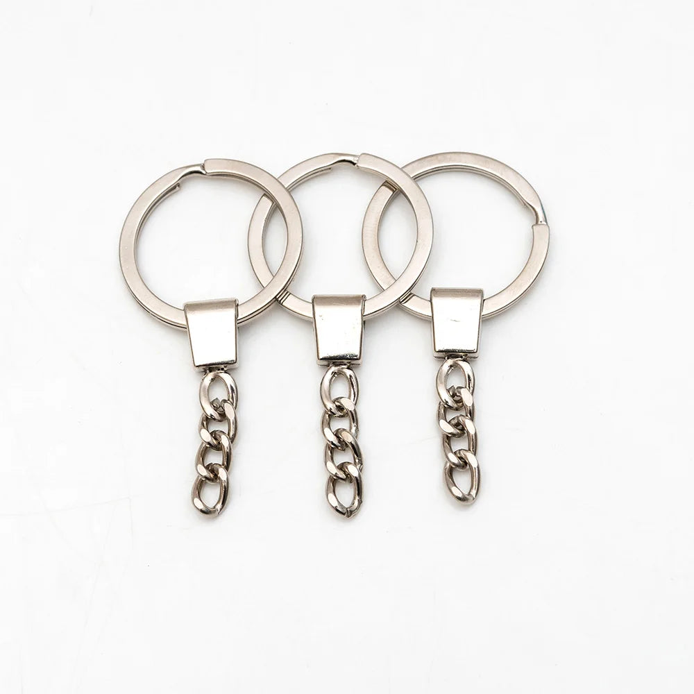 25/30mm Keychain with 4 Links Keyrings hang 4 Single Rings Keychains for Jewelry Findings Making Diy Jewelry Accessories