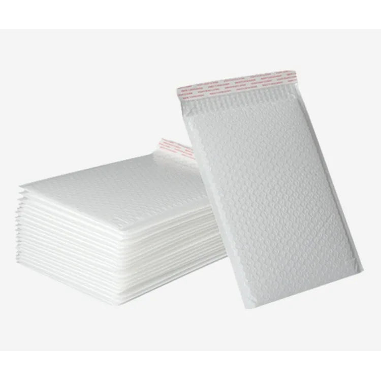 White Poly Bubble Film Clothing Packaging Express Bubble Bag 2 Mil Thick Custom Color & Logo Printed Protective Packaging