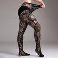 Luxury Retro Tattoo Jacquard Knitted Polyester Base Stockings Women Sexy Black Hollow Solid Breathable Thin Thigh High Tights