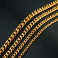 Waterproof Jewelry Men Necklace Custom Size Miami Cuban Link Chain Polished PVD Gold Stainless Steel Chain for Jewelry Making