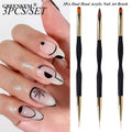 3Pcs Dual Head Acrylic New Style French Stripe Set Ultra-thin Line Drawing Pen Makeup Brush