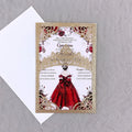 Western European Style Custom Personalized Glitter Laser Cut Wedding Invitations and Envelopes