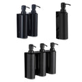 Round Black Stainless Steel Triple Bottle Shampoo Dispenser Wall Mounted