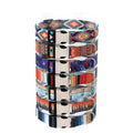 Custom Name Quick Release Engraved Metal Buckle Dog Collar Ethnic Striped Forest HD Pattern Polyester Chien Necklace Dog Collar