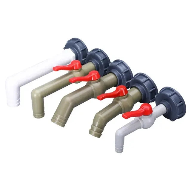 DN50 S60x6 Thread IBC Tote Tank Adapter Cap Lid with Long 1/2" 3/4" 1"  Plastic Tap Outlet Faucet IBC Connector Fitting Valve