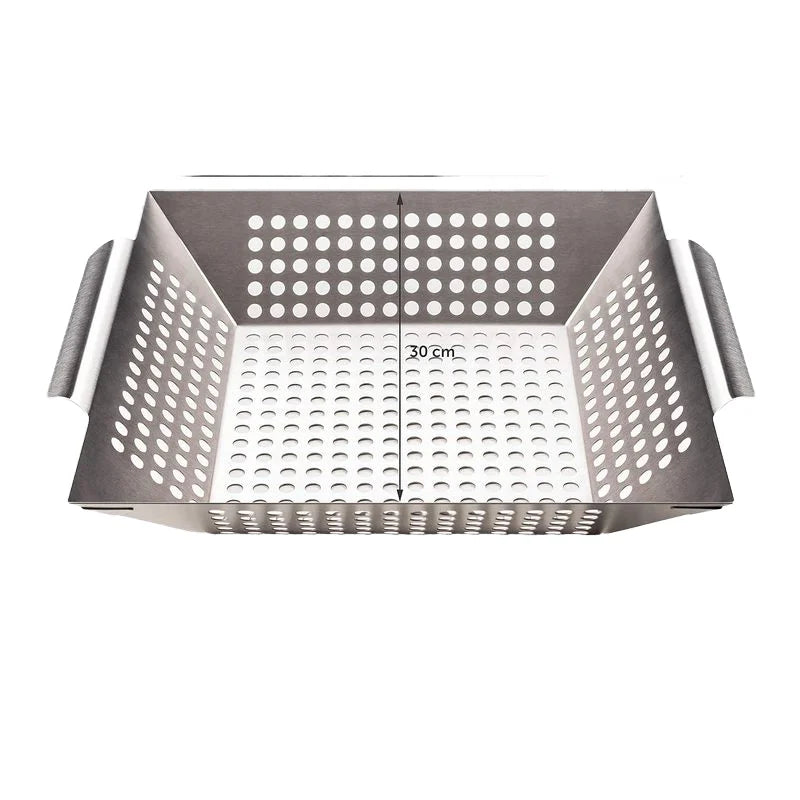 Factory Direct Grilling Basket Pan Stainless Steel BBQ Grill Basket Barbecue Basket for Outdoor