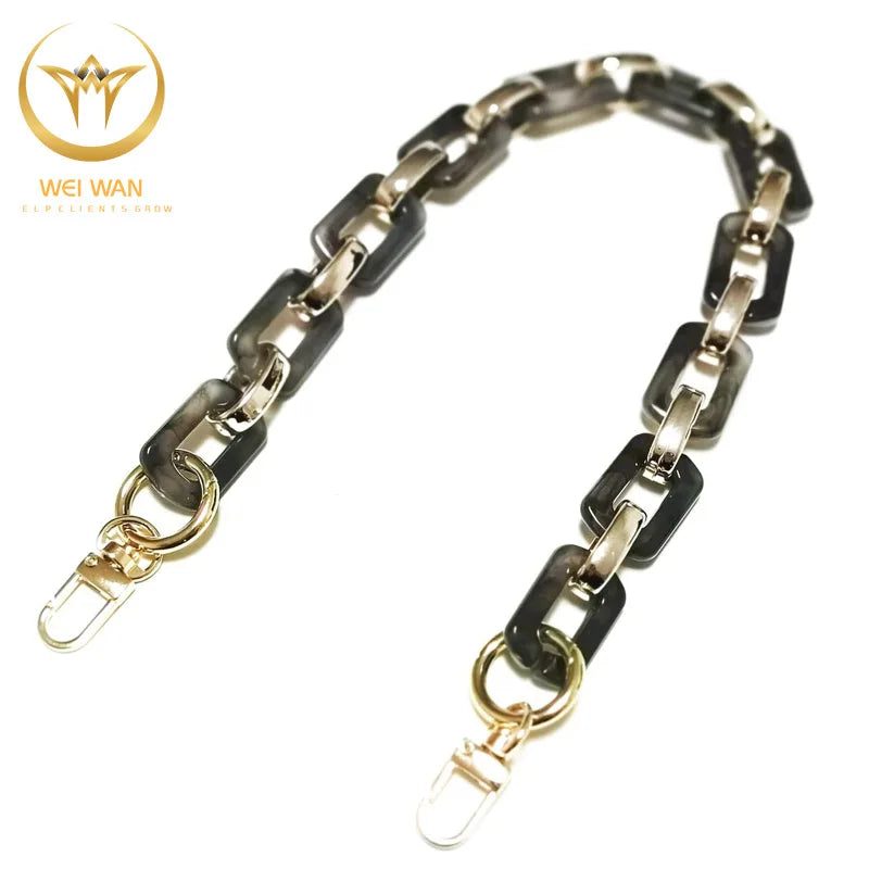 DIY Acrylic Purse Chain Bag Chain Plastic Handbag Chain Strap Shoulder Cross Body Strap Purse Handles Bag Replacement Straps Wit