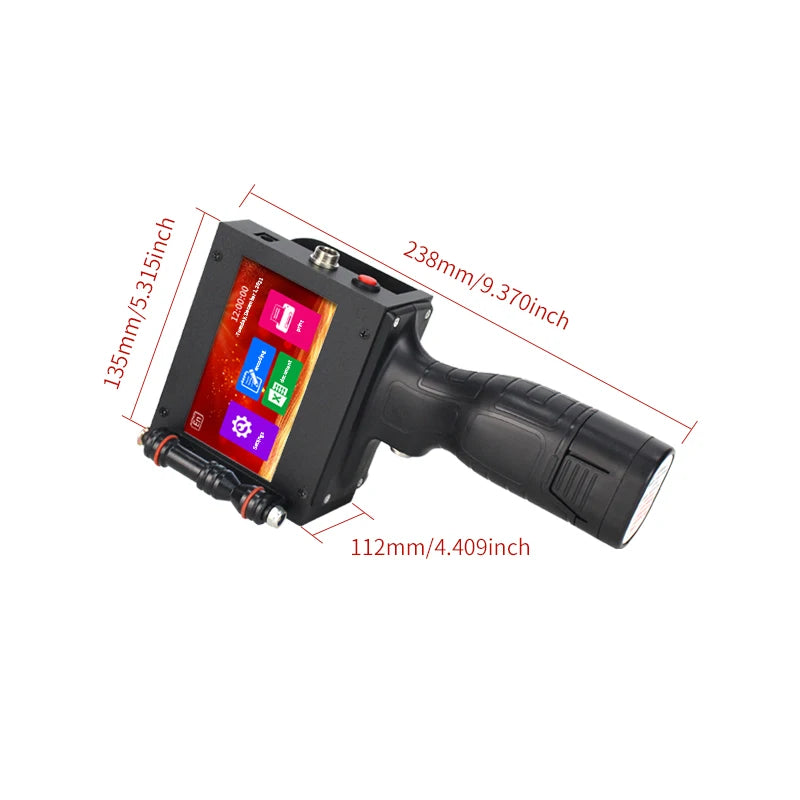 Portable DX5/DX7 CIJ Inkjet Printer with XP600 Print Head Handheld Mobile Design Text for T-Shirt Plastic Bag Surface Printing