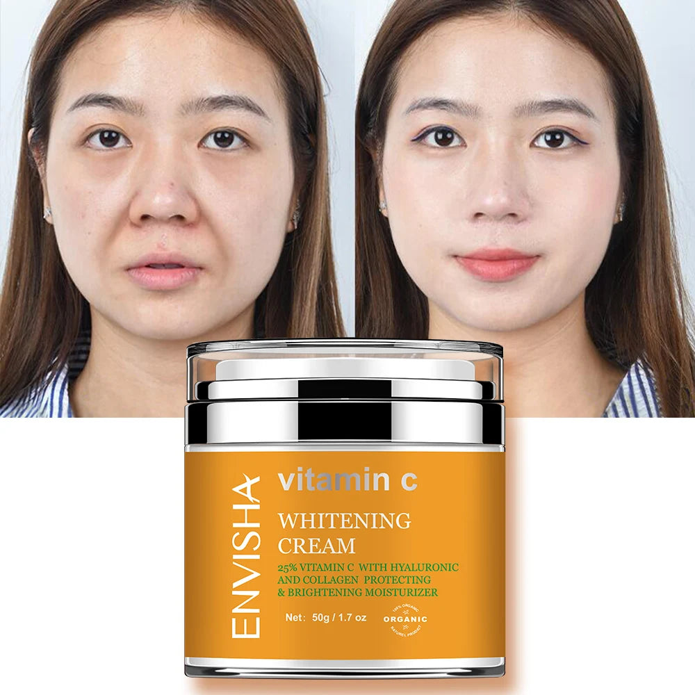 Wholesale Vegan Organic Ingredients Face Cream Vitamin C Anti Wrinkle Brightening Whitening Facial Cream