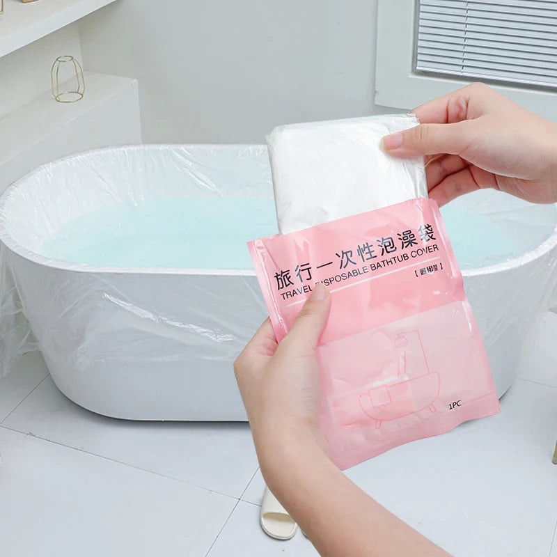 Beauty Salon Hotel Home Travel Disposable Bath Bag Wholesale Custom Logo Bathtub Liner Covered Plastic Foot Bath Bag