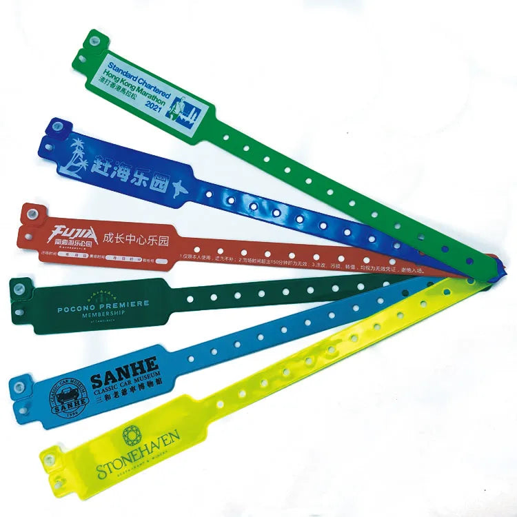 Custom Vinyl Wide Face Shaped Pvc Festival Wristbands for Events with logo