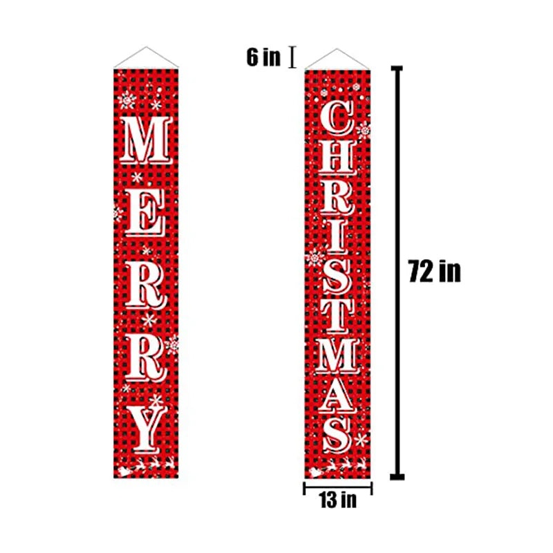 2 Pcs Wholesale Custom Size Merry Christmas Sign Large Decorations Hanging for Front Door Fire Place Front Porch Wall Holiday D
