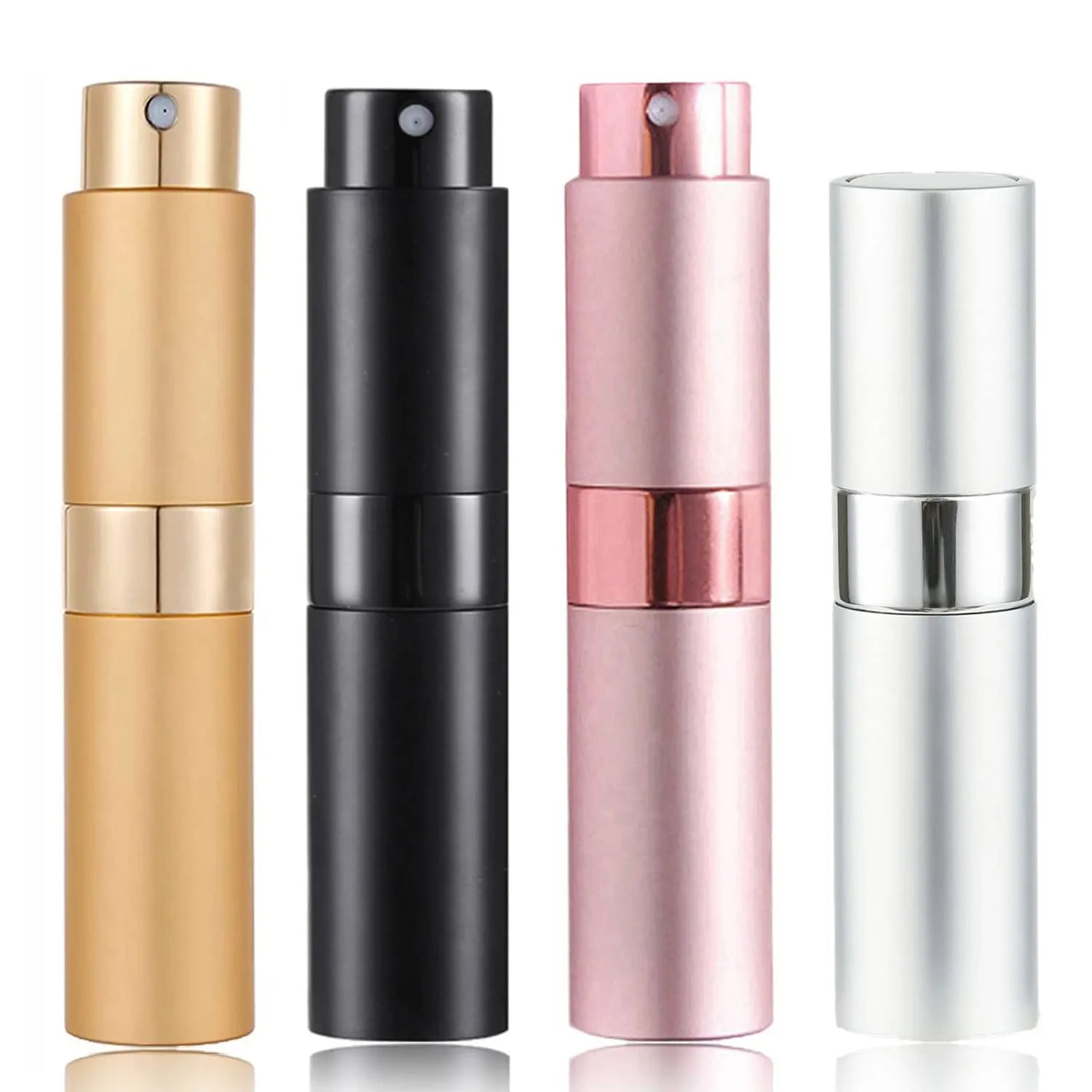 Twist up Aluminum Perfume Spray Bottle Empty Small Portable Reusable Mini 8ml 10ml Travel Fragrance Refillable Atomizer