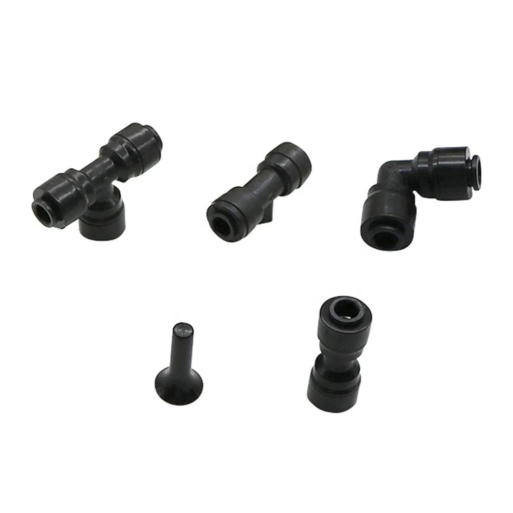 1/4 Inch Push in Quick Connector Tee Straight Elbow End Plug Pneumatic Coupling Joint Pneumatic Fittings