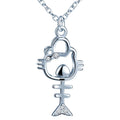 Hollow Cat and Fishbone Love Pendant S925 Sterling Silver Women's Adjustable Length Necklace