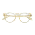 Retro Transparent Yellow Acetate Unisex Full Rim Oval Lightweight Eyeglasses Frames for Diamond Face Shape Optical Glasses