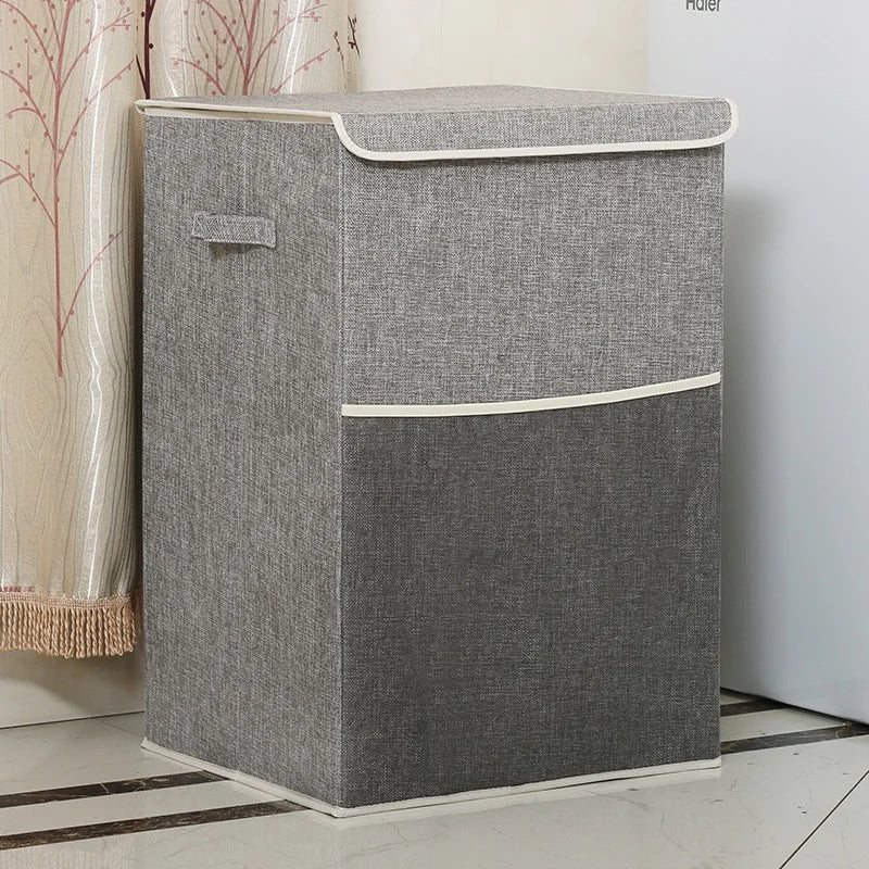 New Arrival Large Rectangle Cotton Linen Fabric Laundry Basket Waterproof Foldable Household Storage Organiser for Dirty Clothes