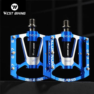 WEST BIKING Aluminum Alloy Ultralight Bike Pedal Professional MTB Cycling Bearings Pedals Hand 3 Bearing Bicycle Pedals