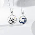 Wholesale Fashion Necklace Mountain Ocean Couple Necklace Sun Moon Matching Circle Pendant Mountain and Sea Necklace