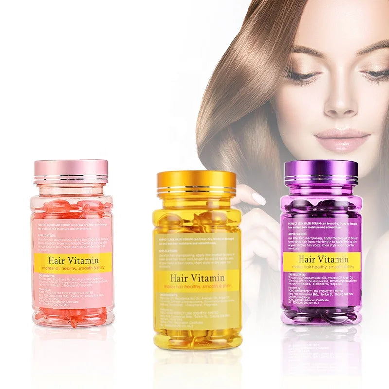 Best Selling Hair Oil Capsules Hair Vitamin Serum Moisturizing Treatment Hair Growth Vitamin Oil