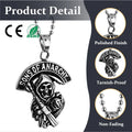 Nightclub European Trade Punk Men's Stainless Steel Low Allergy Anti Fading Death Reaper Scythe Pendant Skull Necklace