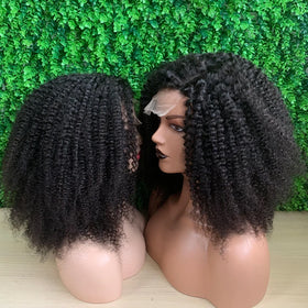 Factory Price Double Drawn Highlighted Romance Curl Human Hair Type Brazilian HairLuxury Curly Glueless Wig With Bangs for Sell