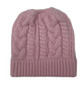 Hot Style Pure Color Bennie Hat  Knit Horsetail Cap for Ladies