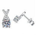 Elegant S925 Sterling Silver Luxurious Moissanite Gemstone Earrings Fine Jewelry