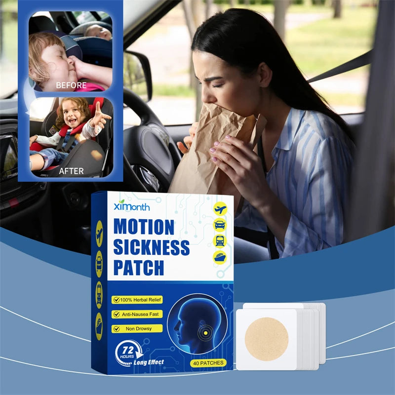 Ximonth 40pcs Motion Sickness Patches Non Woven Fabric Motion Sea air Sickness Relieving Patch