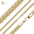 5.5mm+ FJ Fallon Fashion Jewelry Bismarck Triple Rolo Link Chain Plated in 14K Gold Brass Based