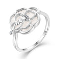 Fine Luxury Jewelry Gift 925 Silver Zircon Mother-of- Pearl Rings for Women Day Wedding Band Gift