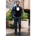 Custom Made Casual Design Men Suits Black Groomsmen Tuxedos Shawl Lapel Groom Wedding Prom Costume Homme Mens 3 Pieces Sets