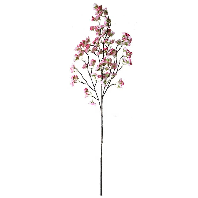 Decorative Cherry Blossom Branches  Pink White Silk Artificial Cherry Blossom for Decoration
