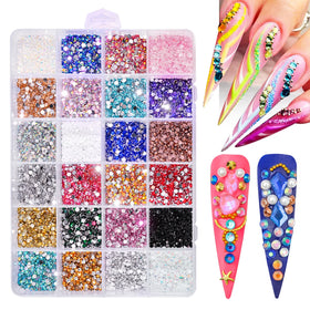 10000pcs/Box 3mm AB Colorful Nail Rhinestones Flatback Crystal Diamond Gem-s 3D Glitter Nail Art Luxurious Nail Decorations