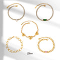 HOVANCI Miami Cuban Chain Bracelet Punk Jewelry for Men Women 18k Gold Plated Stainless Chain Bracelet