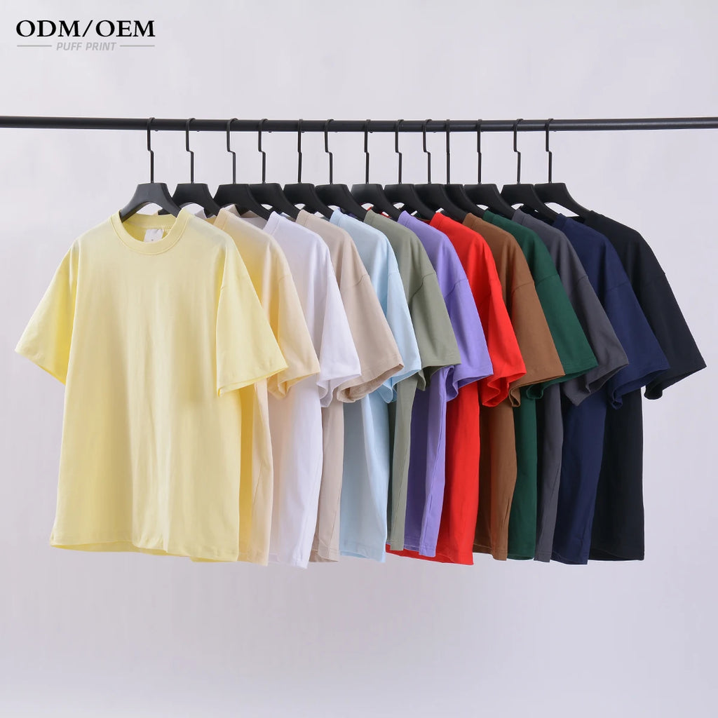 Blank Cotton Street Wear Tshirt 230 GSM Drop Shoulder T-shirt Custom High Quality Printing Heavy Weight T Shirt for Men