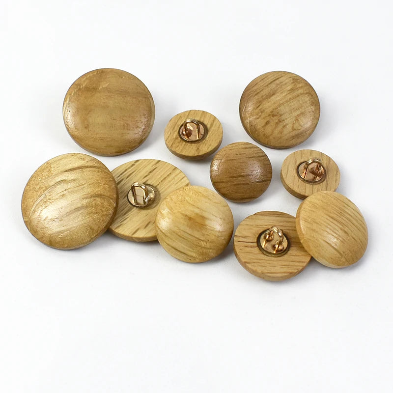 Deepeel CN054 18mm DIY Garment Accessories 2 Holes Round Sweater Shirt Clothing Natural Wood Buttons