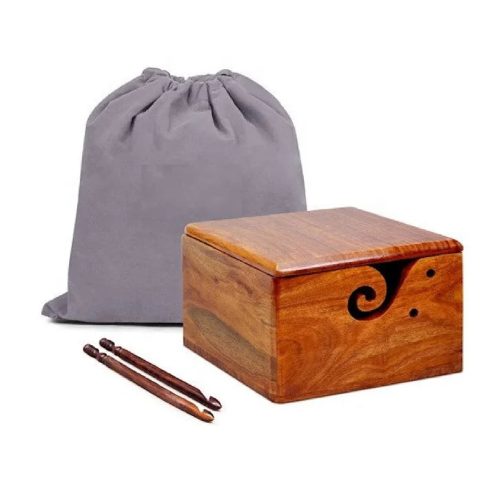 Handmade Wooden  Large  Crocheting Knitting Holder Yarn Bowl