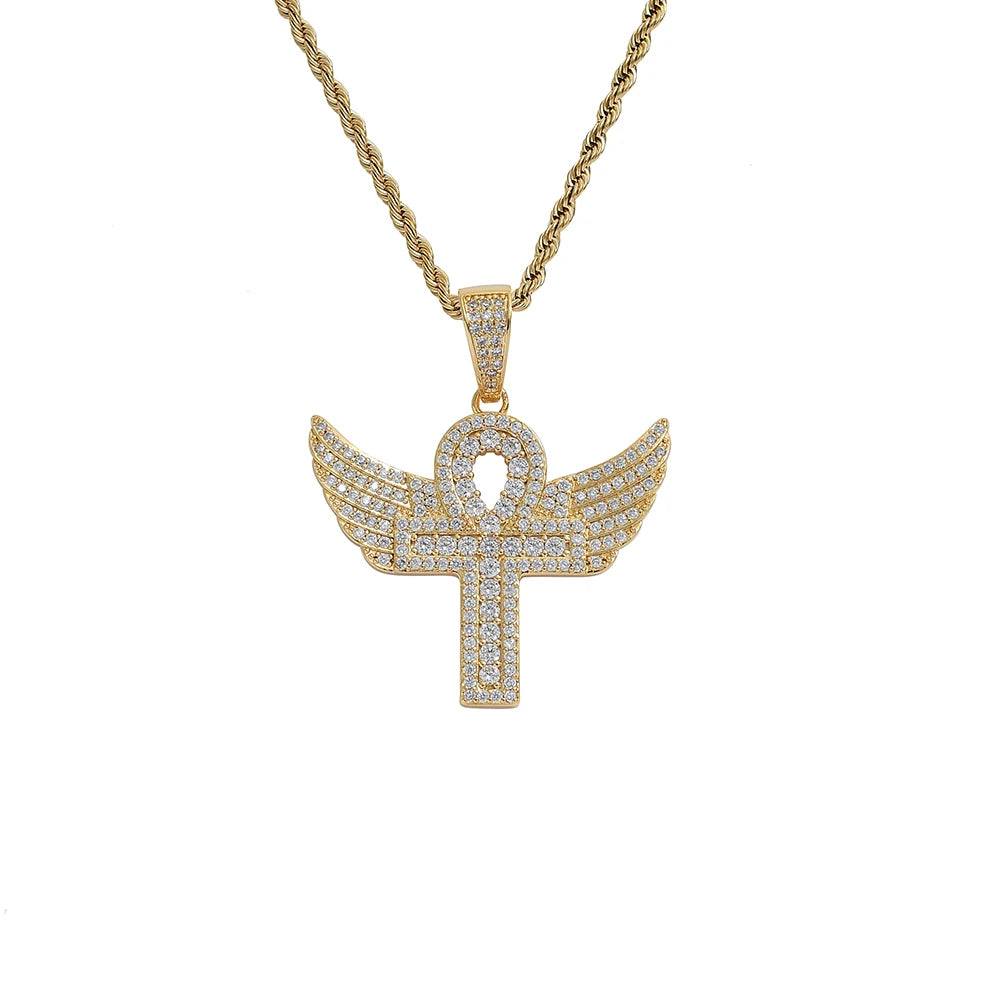 CN327  Brass Prong Setting Zircon Pendants Iced Out Hip Hop CZ Necklace Bling Bling Jewelry