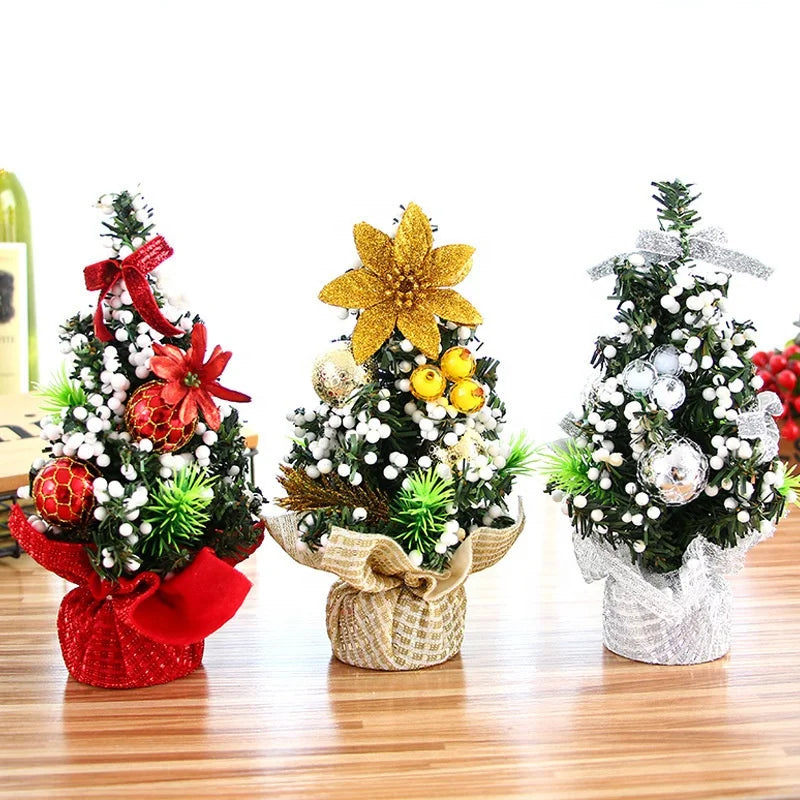 Christmas Tree 20CM Mini DIY Xmas Set Tree Tabletop Ornaments Children's Gifts Navidad Accessory