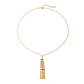 J&D Unisex 18K Gold Plated Stainless Steel Necklace Tassels Beaded Geometric Design Zircon Main Trendy Fashion Jewelry for Women