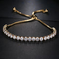 SLBRIDAL Sparkling Charm Fashion Cubic Zirconia Bracelet Girls CZ Daily Bracelet Gift Wedding Bridal Bridesmaids Women Jewelry