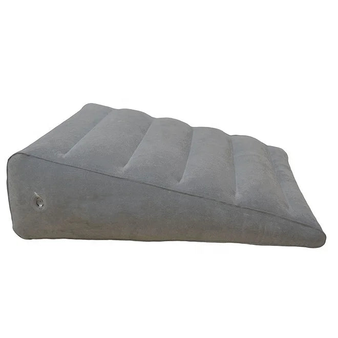 Flocking PVC Back Support Inflatable Pregnancy Wedge Pillow Inflatable Travel Pillow for Airplane
