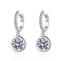 Women's S925 Sterling Silver Moissanite Classic Geometric Channel Set Stud Earrings