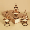 Z3 Party Decoration Metal Tree Reindeer Candle Holders Xmas Decorative Candleholders Tealight Centerpiece Candlesticks Metal